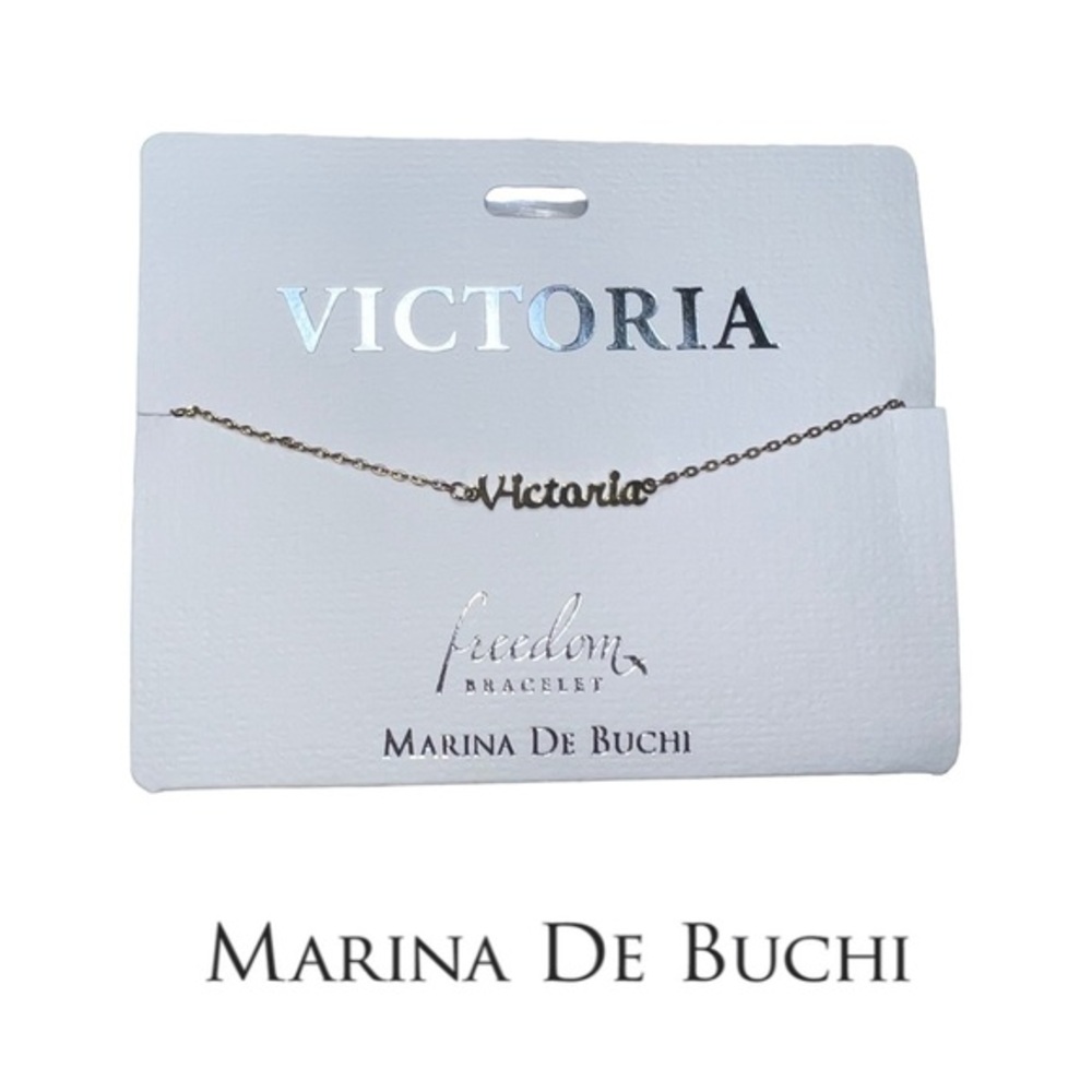 Marina De Buchi Gold Personalized Luxe Name Bracelet, Victoria